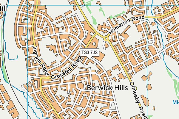 TS3 7JS map - OS VectorMap District (Ordnance Survey)