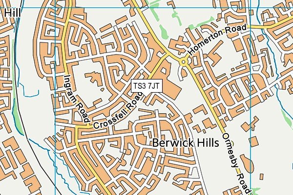 TS3 7JT map - OS VectorMap District (Ordnance Survey)