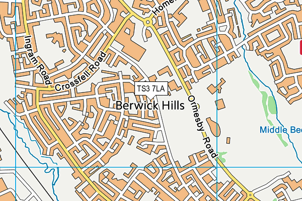 TS3 7LA map - OS VectorMap District (Ordnance Survey)