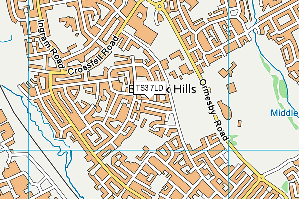 TS3 7LD map - OS VectorMap District (Ordnance Survey)