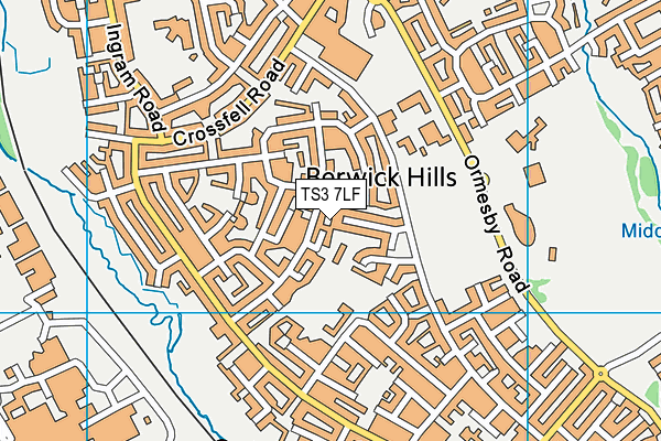 TS3 7LF map - OS VectorMap District (Ordnance Survey)