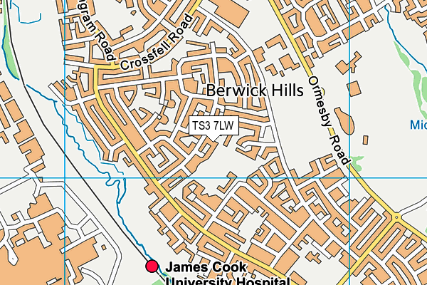 TS3 7LW map - OS VectorMap District (Ordnance Survey)