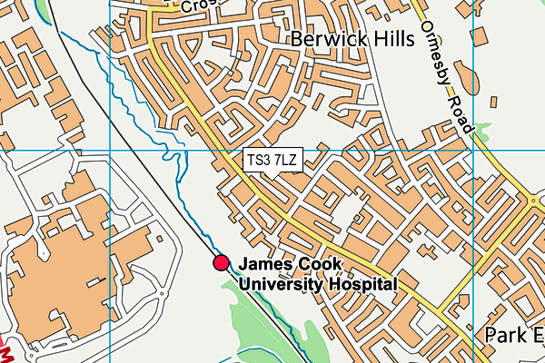 TS3 7LZ map - OS VectorMap District (Ordnance Survey)