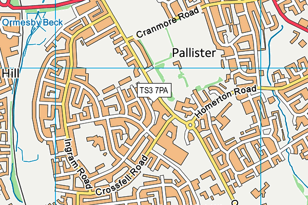 TS3 7PA map - OS VectorMap District (Ordnance Survey)