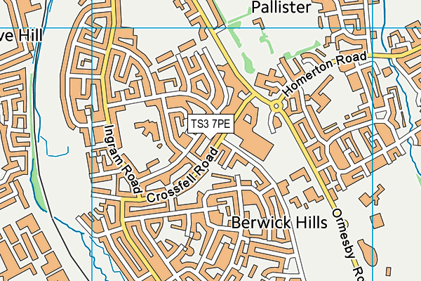 TS3 7PE map - OS VectorMap District (Ordnance Survey)