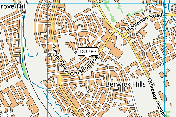 TS3 7PG map - OS VectorMap District (Ordnance Survey)