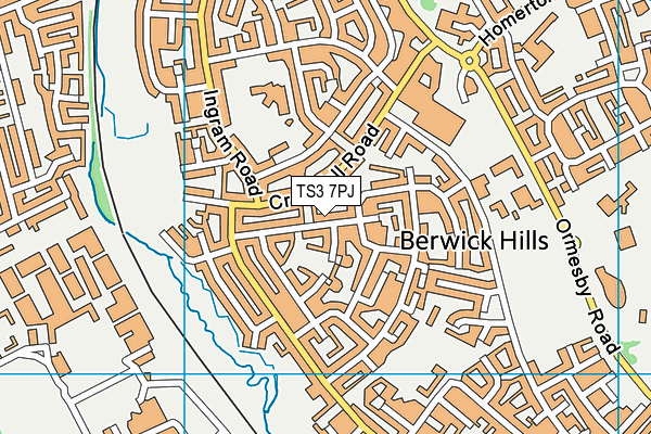 TS3 7PJ map - OS VectorMap District (Ordnance Survey)