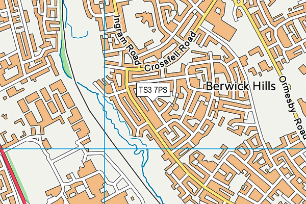 TS3 7PS map - OS VectorMap District (Ordnance Survey)