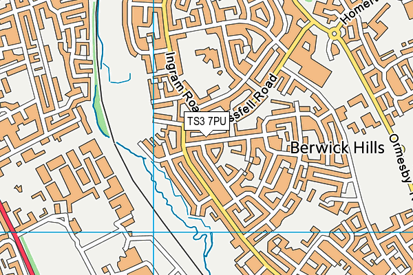 TS3 7PU map - OS VectorMap District (Ordnance Survey)