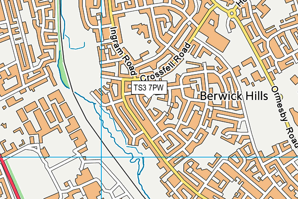 TS3 7PW map - OS VectorMap District (Ordnance Survey)