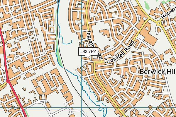 TS3 7PZ map - OS VectorMap District (Ordnance Survey)
