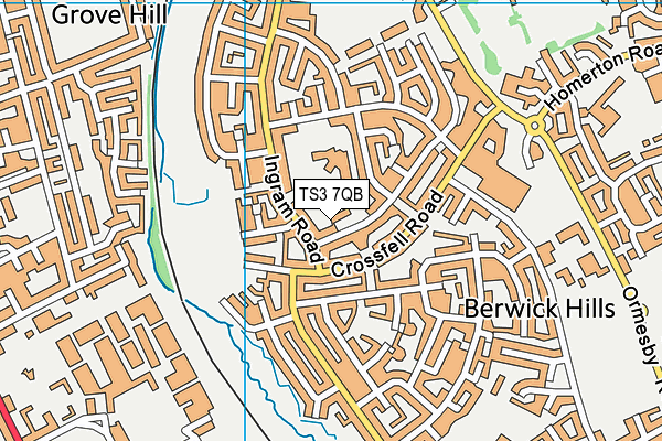 TS3 7QB map - OS VectorMap District (Ordnance Survey)