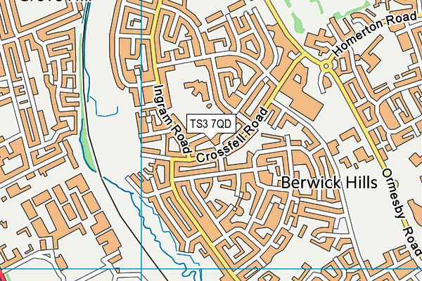 TS3 7QD map - OS VectorMap District (Ordnance Survey)