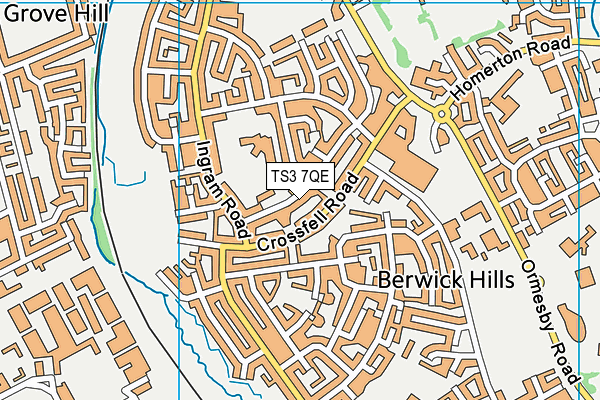 TS3 7QE map - OS VectorMap District (Ordnance Survey)