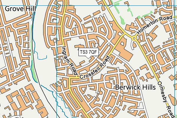 TS3 7QF map - OS VectorMap District (Ordnance Survey)