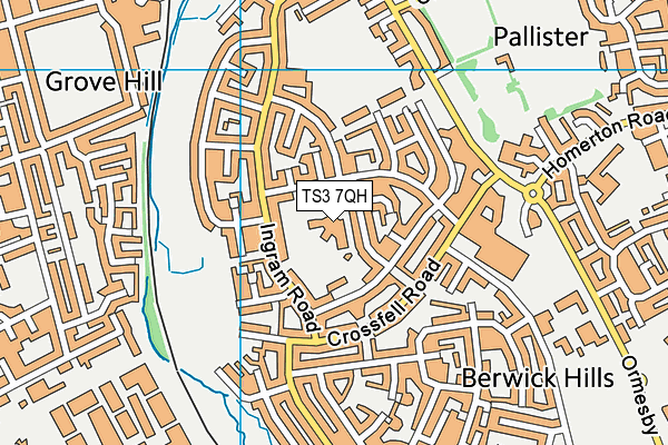 Berwick Hills Primary School map (TS3 7QH) - OS VectorMap District (Ordnance Survey)