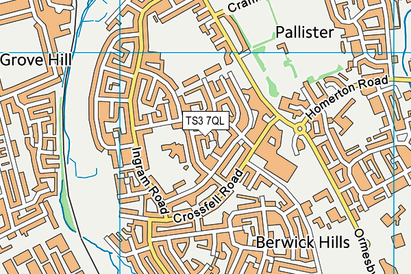 TS3 7QL map - OS VectorMap District (Ordnance Survey)