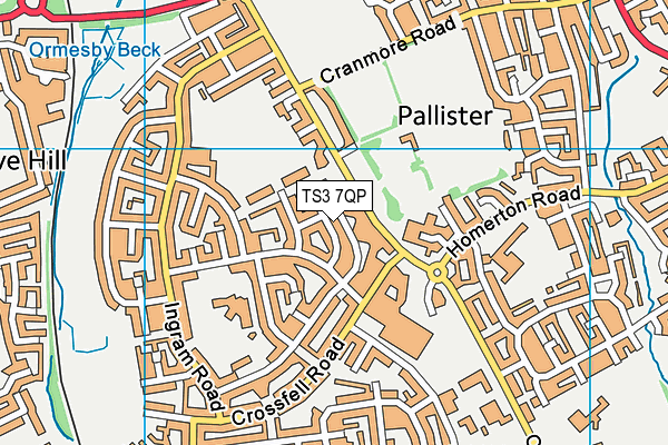 TS3 7QP map - OS VectorMap District (Ordnance Survey)