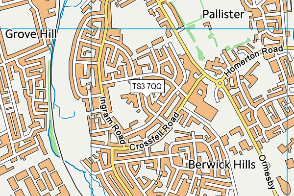 TS3 7QQ map - OS VectorMap District (Ordnance Survey)