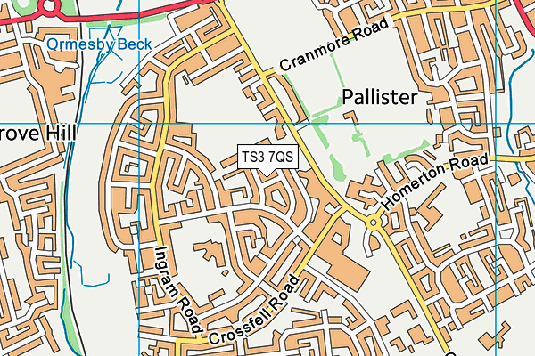 TS3 7QS map - OS VectorMap District (Ordnance Survey)