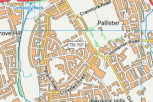 TS3 7QT map - OS VectorMap District (Ordnance Survey)