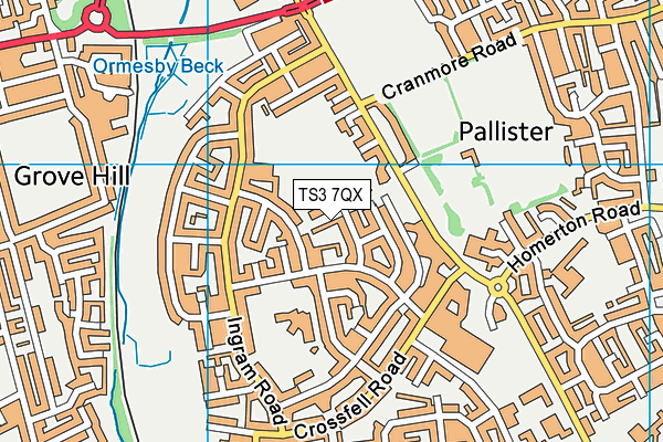 TS3 7QX map - OS VectorMap District (Ordnance Survey)