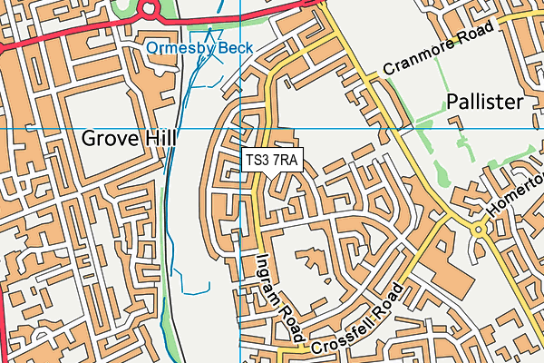 TS3 7RA map - OS VectorMap District (Ordnance Survey)