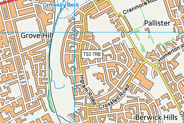 TS3 7RB map - OS VectorMap District (Ordnance Survey)