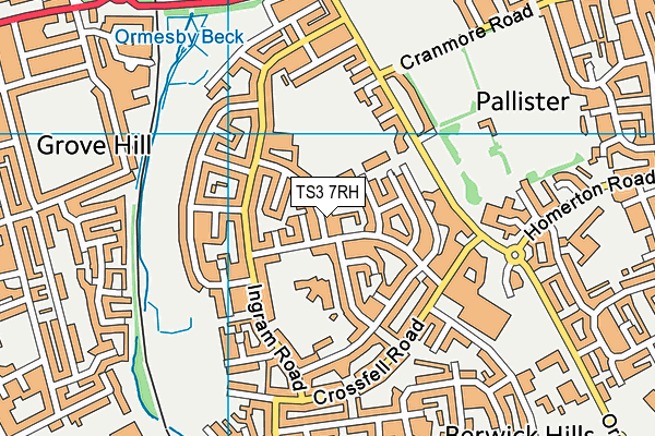 TS3 7RH map - OS VectorMap District (Ordnance Survey)