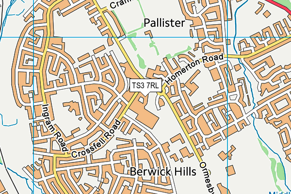 TS3 7RL map - OS VectorMap District (Ordnance Survey)