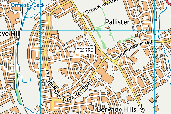 TS3 7RQ map - OS VectorMap District (Ordnance Survey)