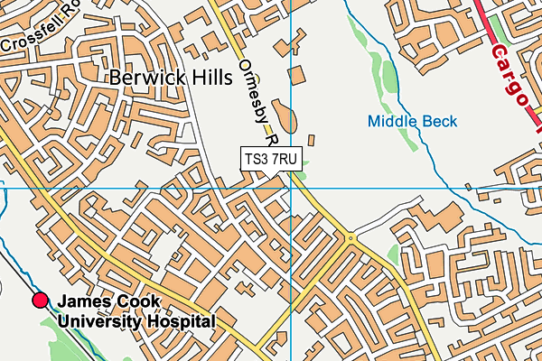 TS3 7RU map - OS VectorMap District (Ordnance Survey)