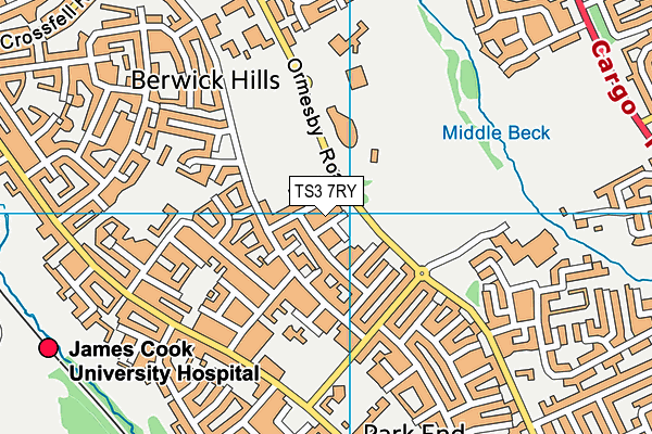 TS3 7RY map - OS VectorMap District (Ordnance Survey)