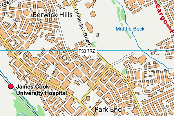 TS3 7RZ map - OS VectorMap District (Ordnance Survey)