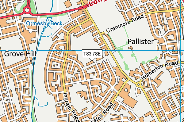 TS3 7SE map - OS VectorMap District (Ordnance Survey)