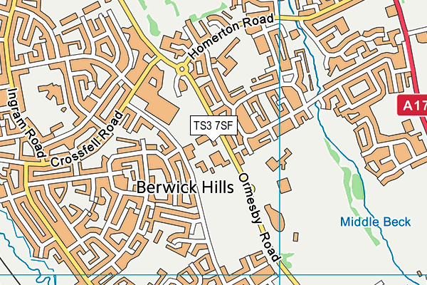 TS3 7SF map - OS VectorMap District (Ordnance Survey)