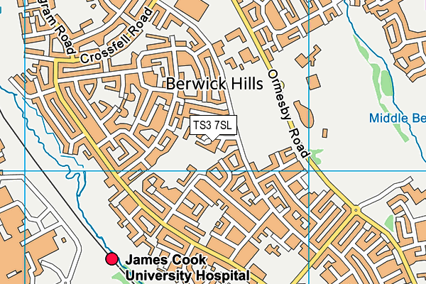 TS3 7SL map - OS VectorMap District (Ordnance Survey)