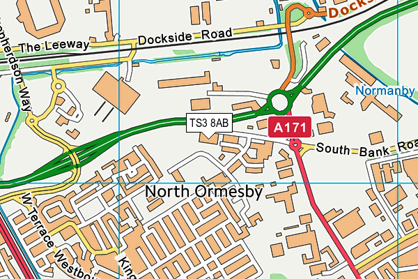 TS3 8AB map - OS VectorMap District (Ordnance Survey)