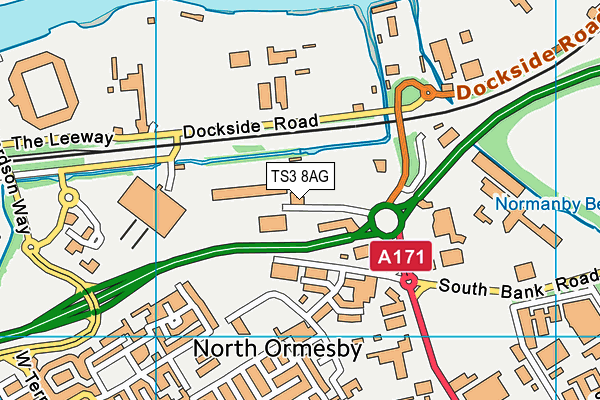 TS3 8AG map - OS VectorMap District (Ordnance Survey)