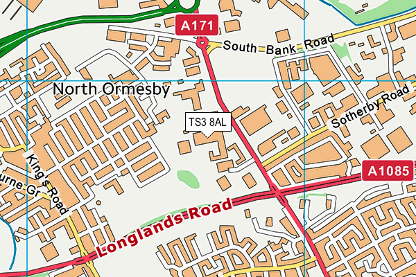 TS3 8AL map - OS VectorMap District (Ordnance Survey)