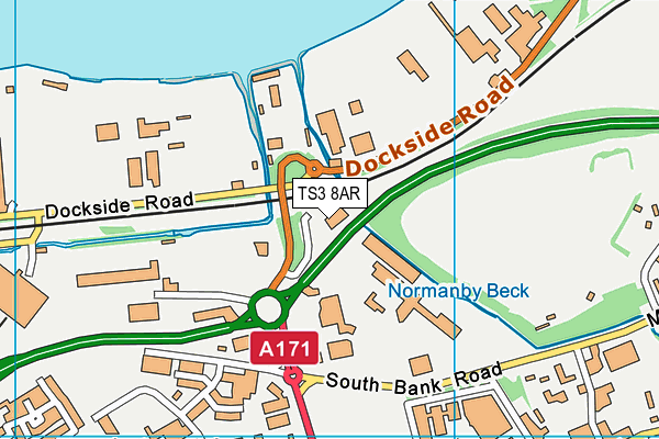 TS3 8AR map - OS VectorMap District (Ordnance Survey)