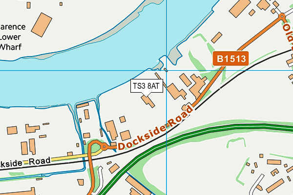 TS3 8AT map - OS VectorMap District (Ordnance Survey)