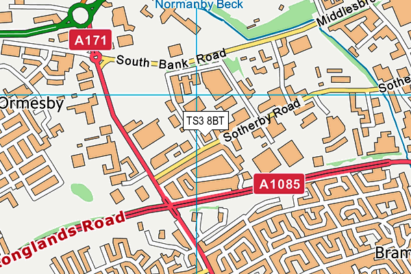 Keys Tees Valley College map (TS3 8BT) - OS VectorMap District (Ordnance Survey)