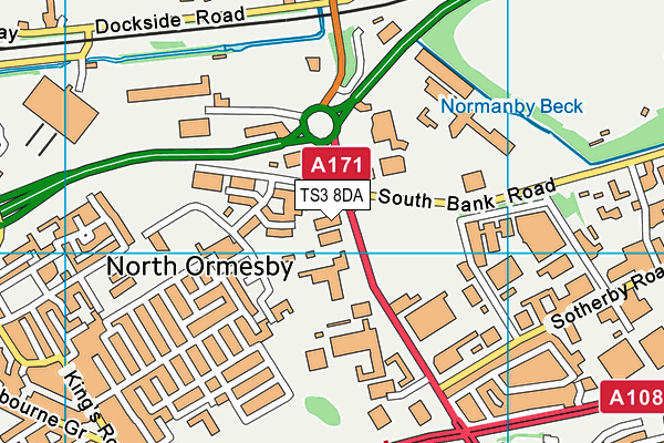 TS3 8DA map - OS VectorMap District (Ordnance Survey)