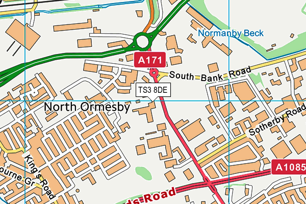 TS3 8DE map - OS VectorMap District (Ordnance Survey)