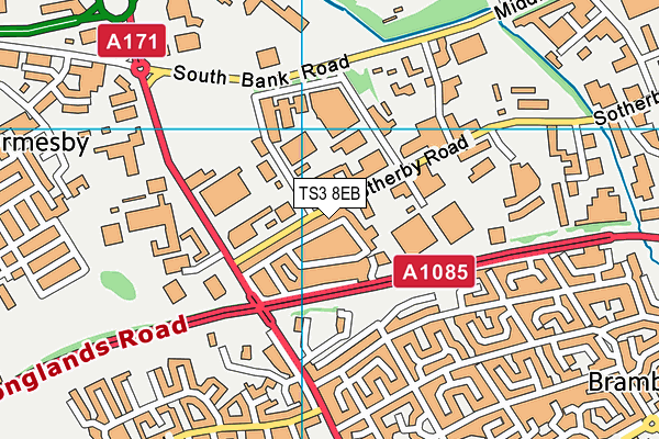 TS3 8EB map - OS VectorMap District (Ordnance Survey)