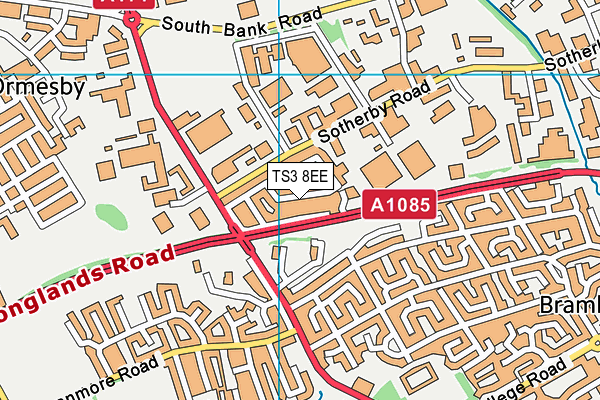 TS3 8EE map - OS VectorMap District (Ordnance Survey)