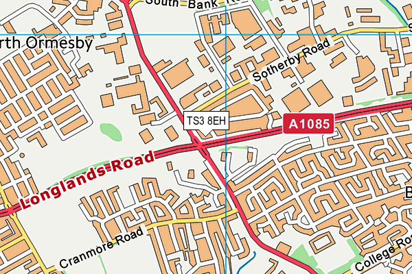 TS3 8EH map - OS VectorMap District (Ordnance Survey)