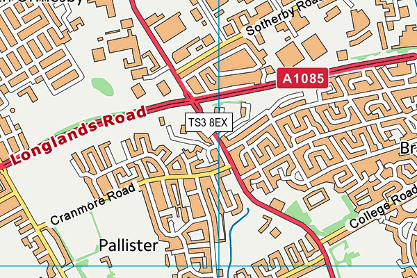 TS3 8EX map - OS VectorMap District (Ordnance Survey)