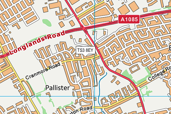 TS3 8EY map - OS VectorMap District (Ordnance Survey)